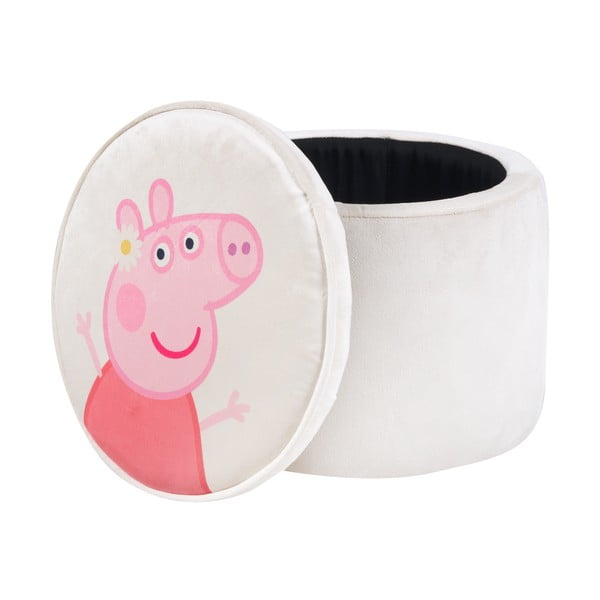 Bílý sametový dětský puf Peppa Pig – Roba-image-2