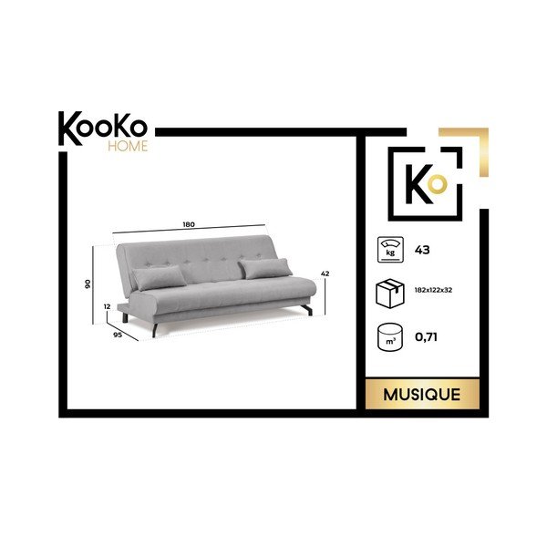 Šedobéžová rozkládací pohovka Kooko Home Musique-image-2