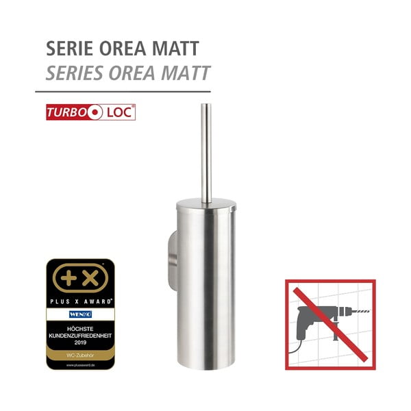 Samodržící WC štětka z nerezové oceli v matně stříbrné barvě Orea – Wenko-image-4