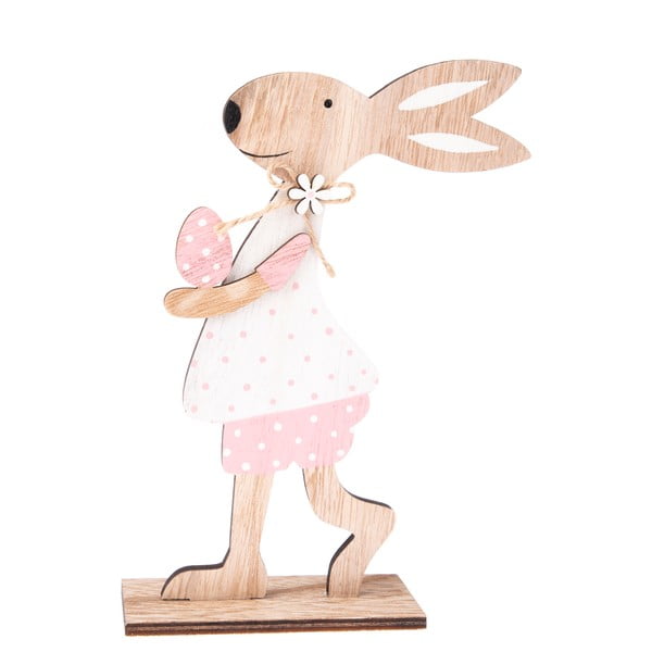 Dřevěný dekorativní zajíc Dakls Pink Dress