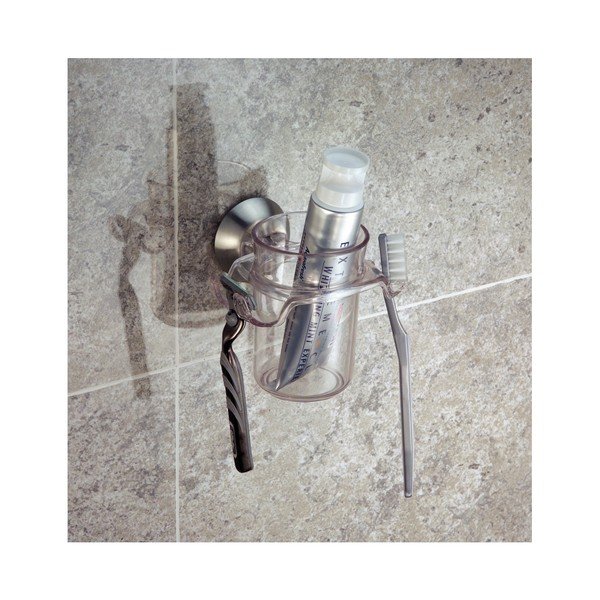 Nástěnný kelímek s držákem zubního kartáčku a žiletky InterDesign Forma-image-1