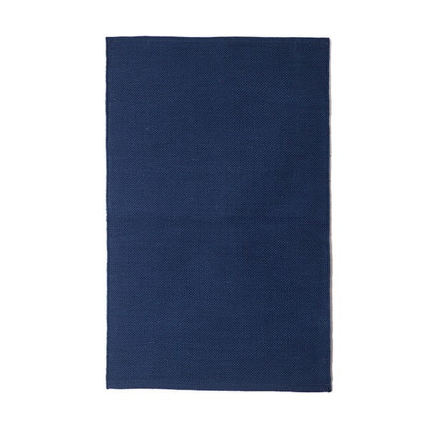 Modrý bavlněný ručně tkaný koberec Pipsa Navy, 140 x 200 cm
