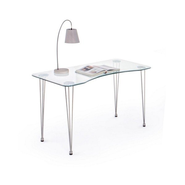 Pracovní stůl se skleněnou deskou 60x120 cm Rondo – Bizzotto-image-2