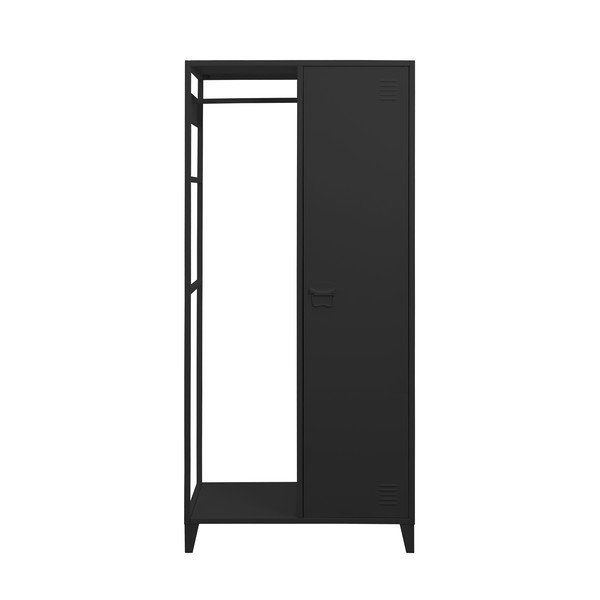 Černá otevřená kovová šatní skříň 80x175 cm Salino – Støraa