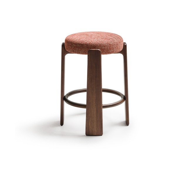 Barová stolička z jasanového dřeva v terakotové barvě/v tmavě přírodní barvě (výška sedáku 65 cm) Granite – Kave Home-image-2