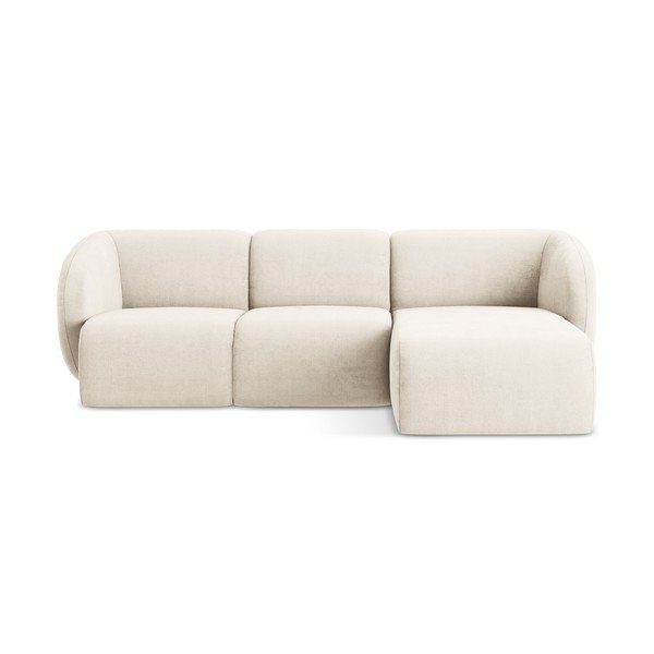 Béžová žinylková rohová pohovka (pravý roh/s lenoškou) Lani – Makamii