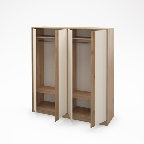 Šatní skříň v dekoru dubu v krémovo-přírodní barvě 180x197,5x53 cm Dennis – Marckeric-image-2