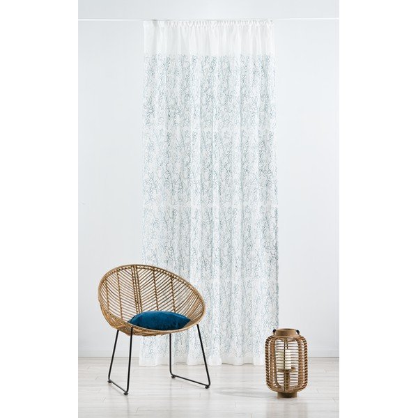 Bílo-modrá záclona 300x260 cm Urma – Mendola Fabrics-image-1
