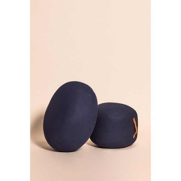 Tmavě modrý puf Hübsch Turenio, ø 70 cm-image-2