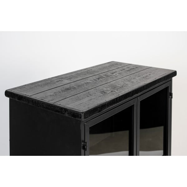 Černá kovová vitrína 65x105 cm Ferre – White Label-image-1