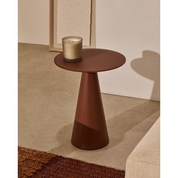 Kulatý odkládací stolek se skleněnou deskou ø 35 cm Wilshire – Kave Home-image-1