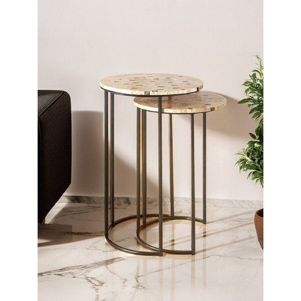 Kulaté odkládací stolky v sadě 2 ks ø 38 cm Halle – Premier Housewares-image-1