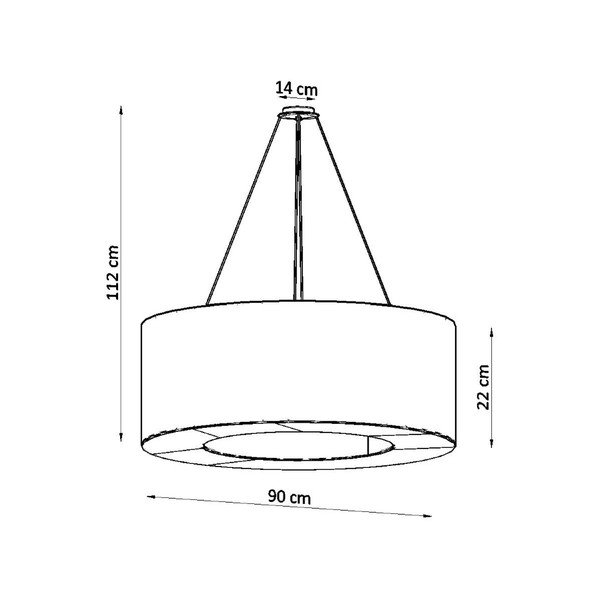Bílé závěsné svítidlo s textilním stínidlem ø 90 cm Galata – Sollux-image-4