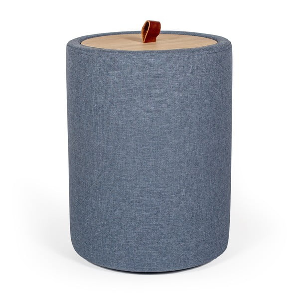 Odkládací stolek v denimově modré barvě se snímatelnou deskou z dubového dřeva Askala Ibisco, ⌀ 36 cm