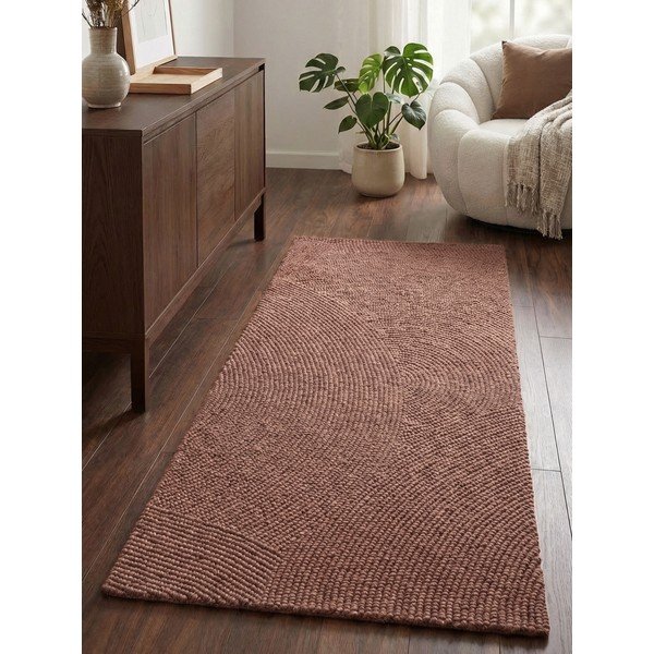 Ručně tkaný vlněný běhoun v terakotové barvě 80x300 cm Calmio – Hanse Home-image-1