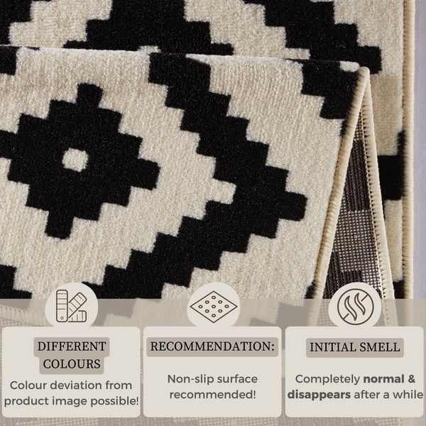 Krémovo-černý koberec Hanse Home Hamla Diamond, 80 x 150 cm-image-4