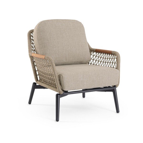 Světle hnědé kovové zahradní křeslo Eulero – Bizzotto