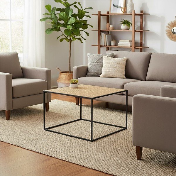 Ratanový konferenční stolek v přírodní barvě 60x60 cm Depok – Premier Housewares-image-1
