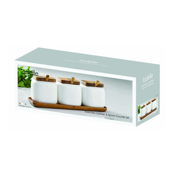 Porcelánové dózy v sadě 3 ks na cukr/na sůl Essentials – Ladelle-image-2