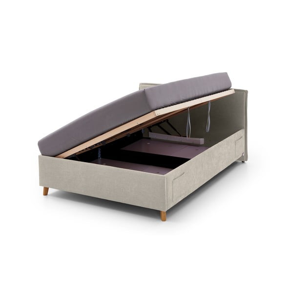 Béžová čalouněná dětská postel s úložným prostorem s roštem 120x200 cm Fun – Meise Möbel-image-2