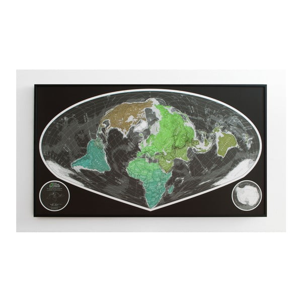 Zelená širokoúhlá mapa v průhledném pouzdru The Future Mapping Company Future Map, 101 x 58 cm