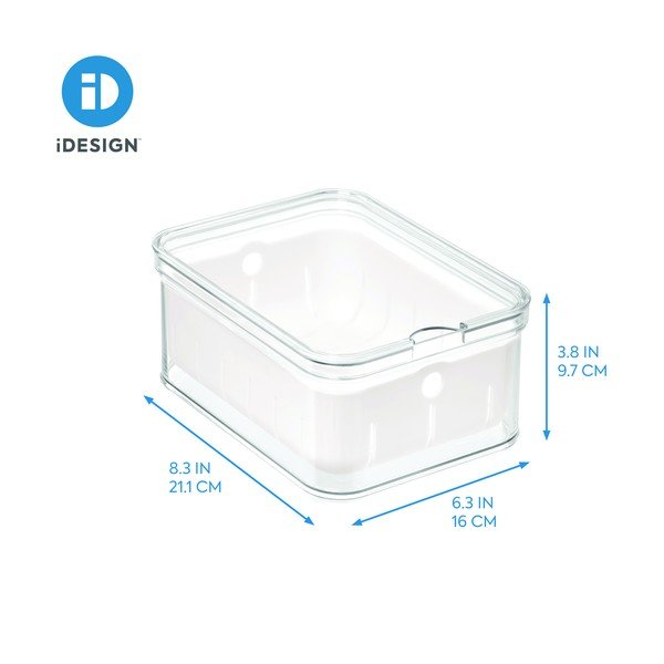 Průhledný úložný box s víkem iDesign, 21 x 16 cm-image-3