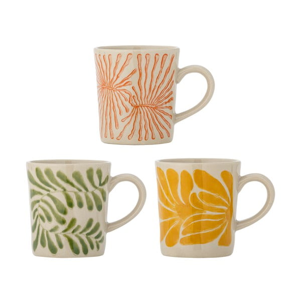 Šálky v sadě 3 ks na cappuccino z kameniny 205 ml Fauni – Bloomingville