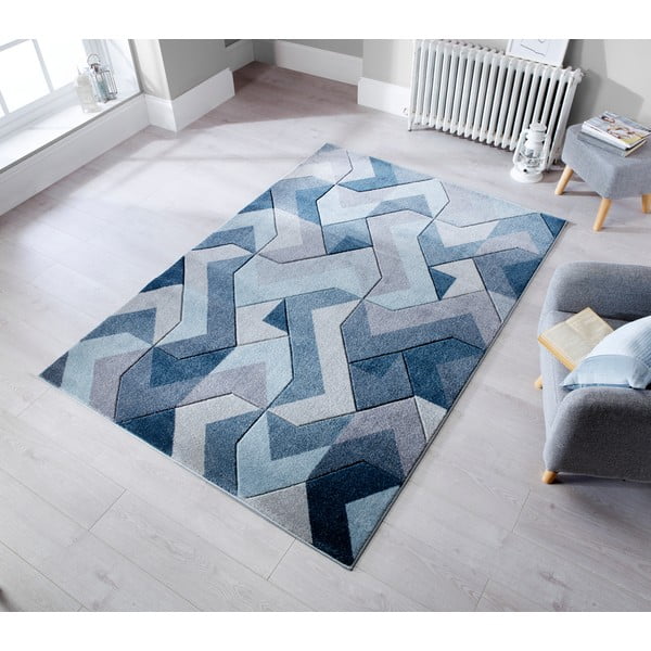 Modro-šedý koberec Flair Rugs Aurora, 120 x 170 cm-image-1