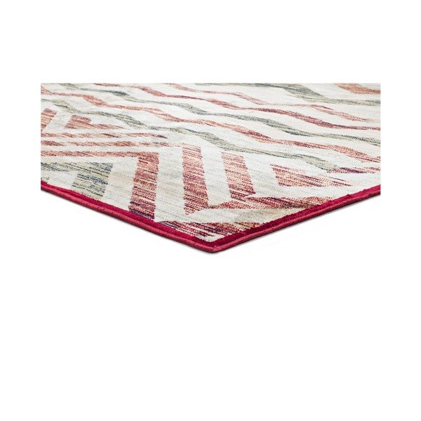 Béžovo-vínový koberec z viskózy Universal Belga Zig Zag, 70 x 220 cm-image-1
