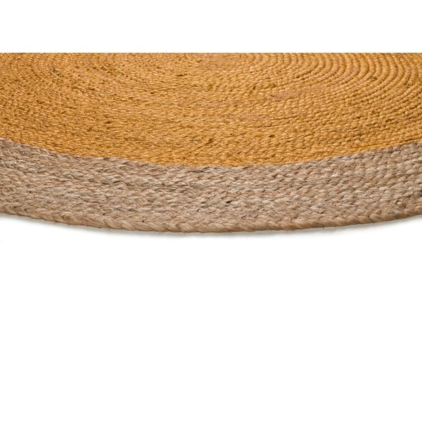 Kulatý koberec v přírodní a horčicové barvě ø 90 cm Mahon – Universal-image-3