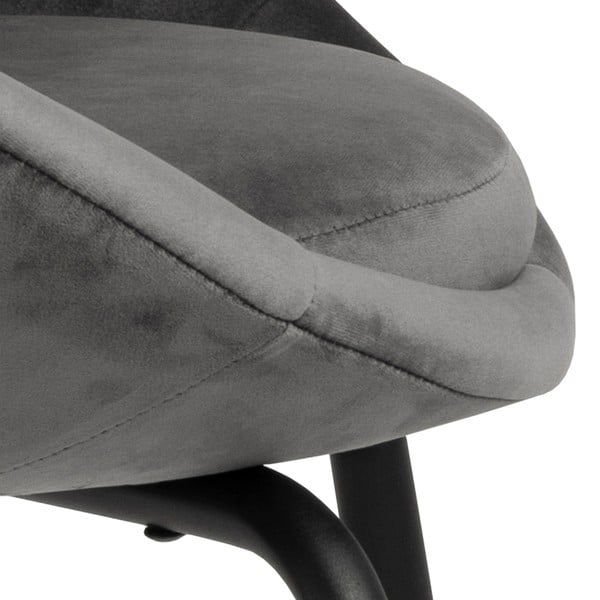 Tmavě šedá sametová jídelní židle Actona Julia-image-4