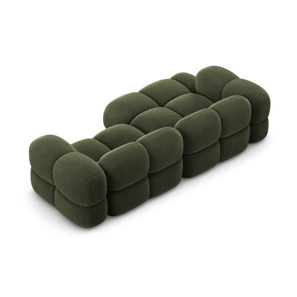 Zelená sametová rohová pohovka (levý roh/s lenoškou) Loretto – Cosmopolitan Design-image-4