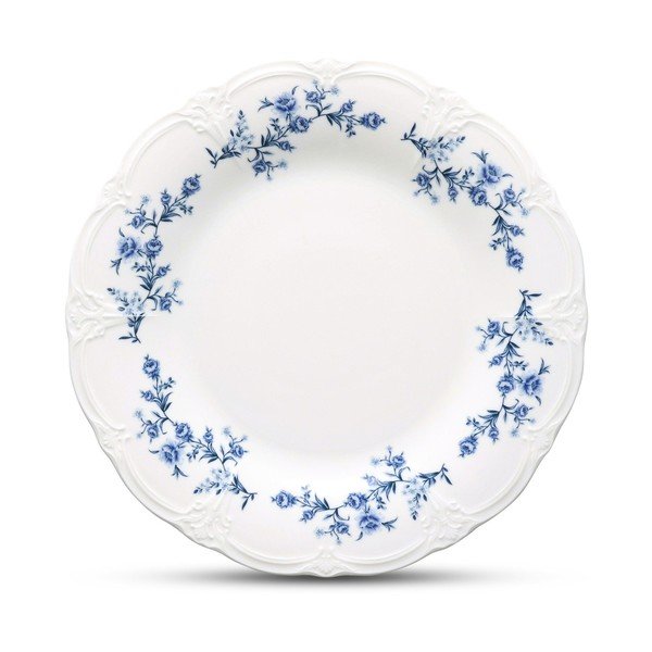 Bílý/modrý servírovací porcelánový talíř ø 32 cm Retro – BonBistro