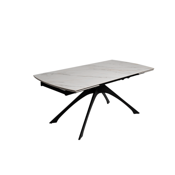 Rozkládací jídelní stůl s deskou v dekoru mramoru s přídavnou deskou 90x180 cm Rocía – Ixia