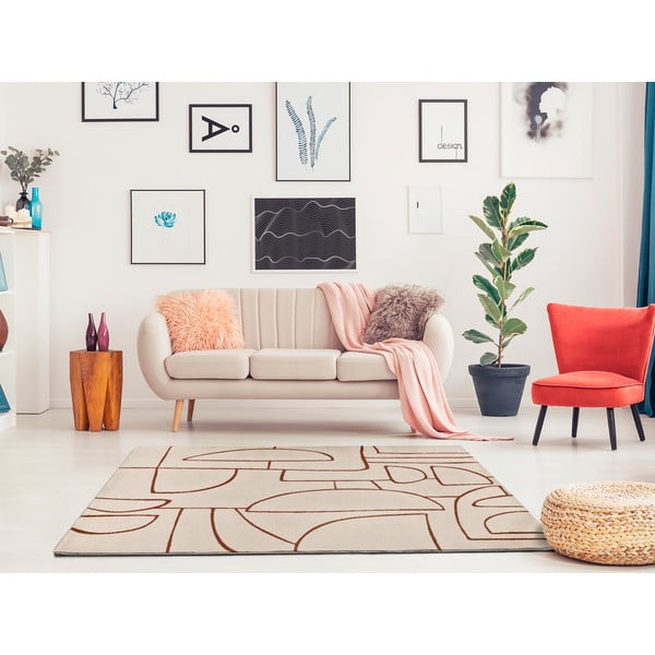 Koberec v cihlové a krémové barvě 80x150 cm Beruti – Universal-image-2