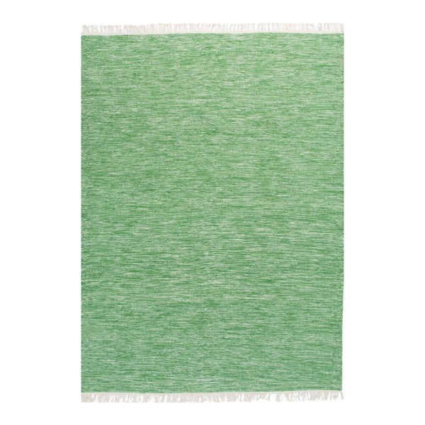 Limetkově zelený ručně tkaný vlněný koberec Linie Design Solid, 140 x 200 cm
