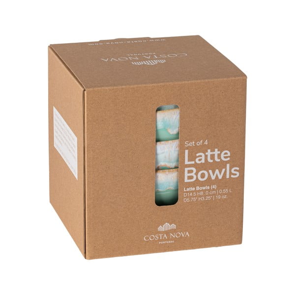 Tyrkysové mísy v sadě 4 ks z kameniny ø 15 cm Latte – Costa Nova-image-2