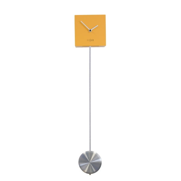Žluté nástěnné hodiny Fisura Pendulum Amarillo Gris