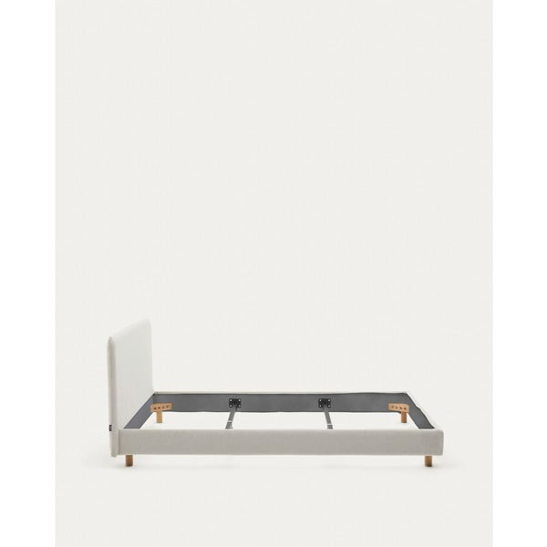 Šedá čalouněná dvoulůžková postel bez roštu 180x200 cm Valma – Kave Home-image-3