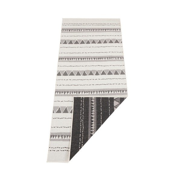 Černo-krémový venkovní koberec NORTHRUGS Bahamas, 80 x 350 cm-image-2
