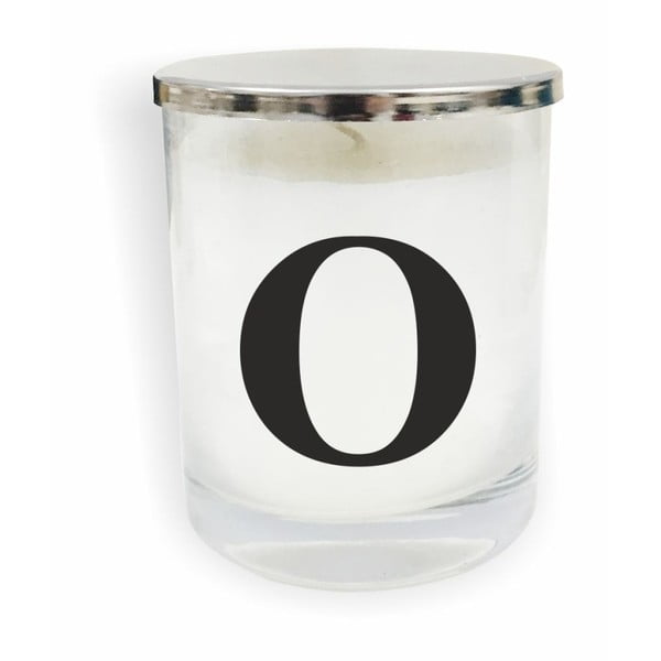 Bílo-černá svíčka North Carolina Scandinavian Home Decors Monogram Glass Candle O