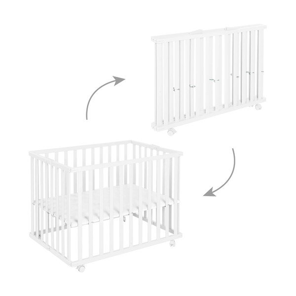 Bílá dětská ohrádka 100x75 cm – Roba-image-3