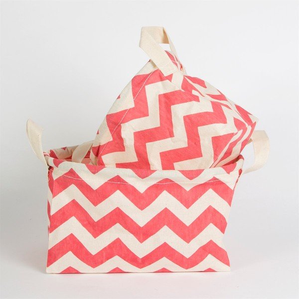 Sada 2 kusů růžových košíků Sass & Belle Chevron-image-1