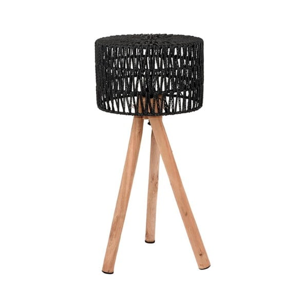 Černá stolní lampa z mangového dřeva LABEL51 Stripe
