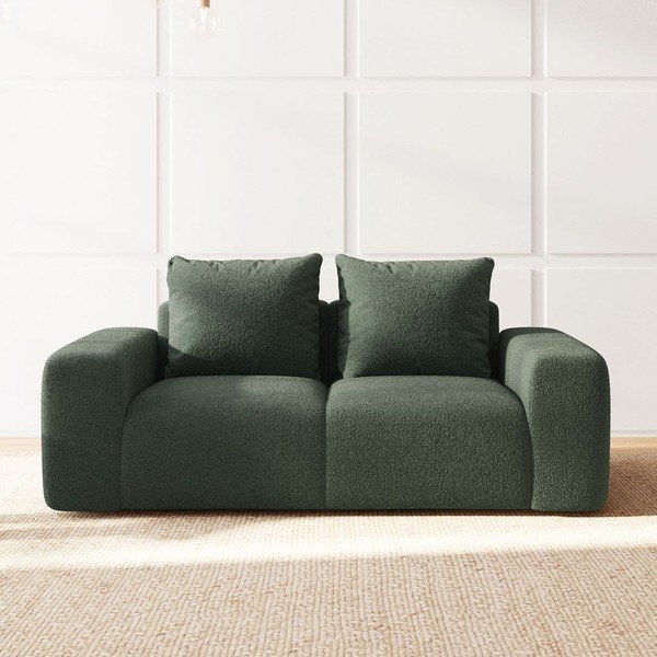 Zelená pohovka z textilie bouclé 212 cm Monce – Rodier-image-3