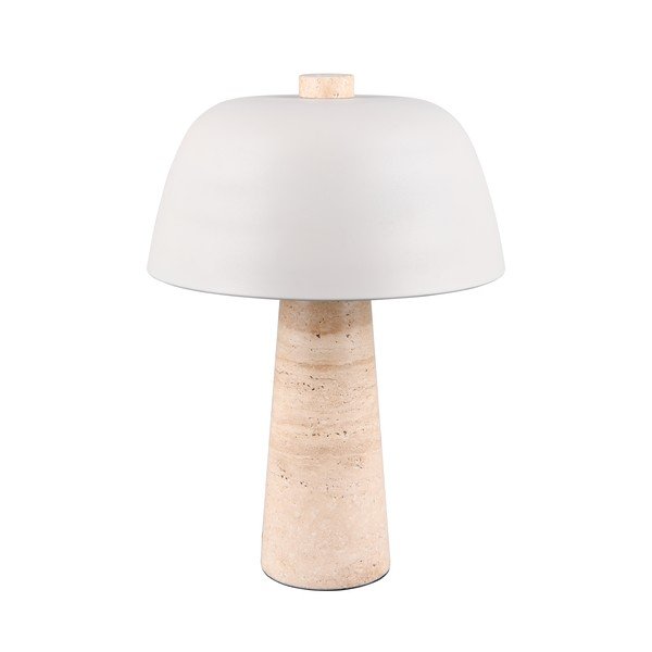 Bílá/béžová stolní lampa s kovovým stínidlem (výška 41 cm) Timba – Trio Select-image-3