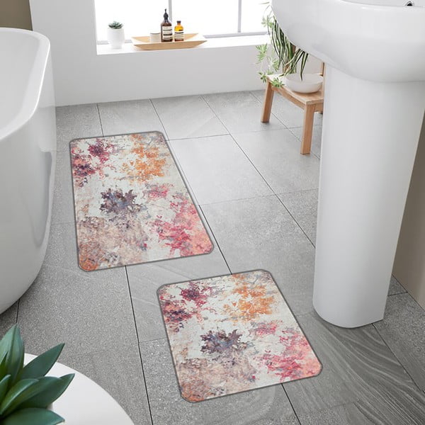 Růžovo-fialové koupelnové předložky v sadě 2 ks 60x100 cm – Mila Home-image-4