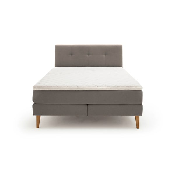 Světle šedá boxspring postel 160x200 cm Stockholm – Meise Möbel-image-3
