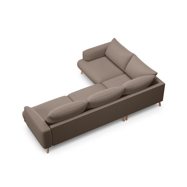 Taupe rohová pohovka (levý roh/s lenoškou) Naomi – Micadoni -image-2