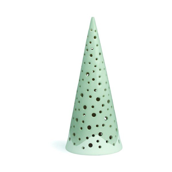 Tyrkysový vánoční svícen z kostního porcelánu Kähler Design Nobili, výška 19 cm